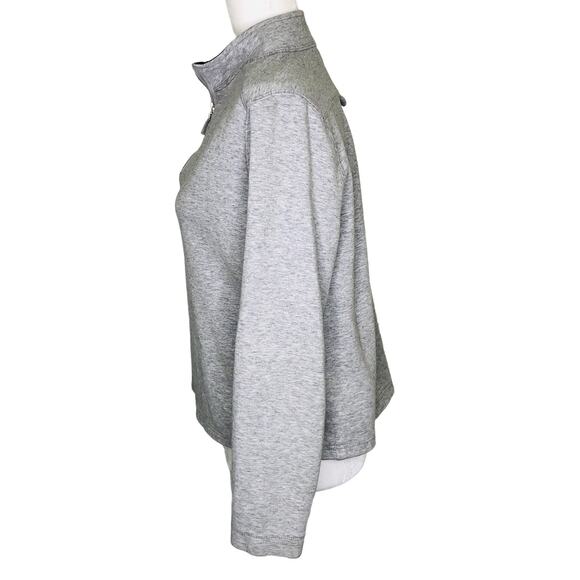 Liz Claiborne Gray Stretch Knit Midweight 1/4 Zip Pullover SweatshirtTop - Picture 3 of 6